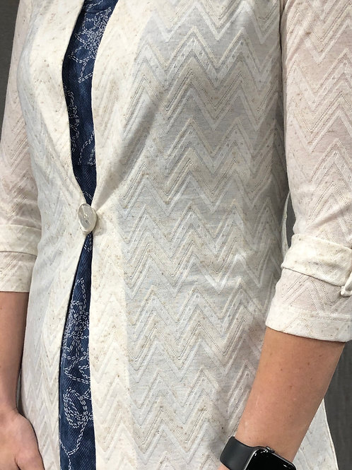Cardigan col montant martingale à la manche S700