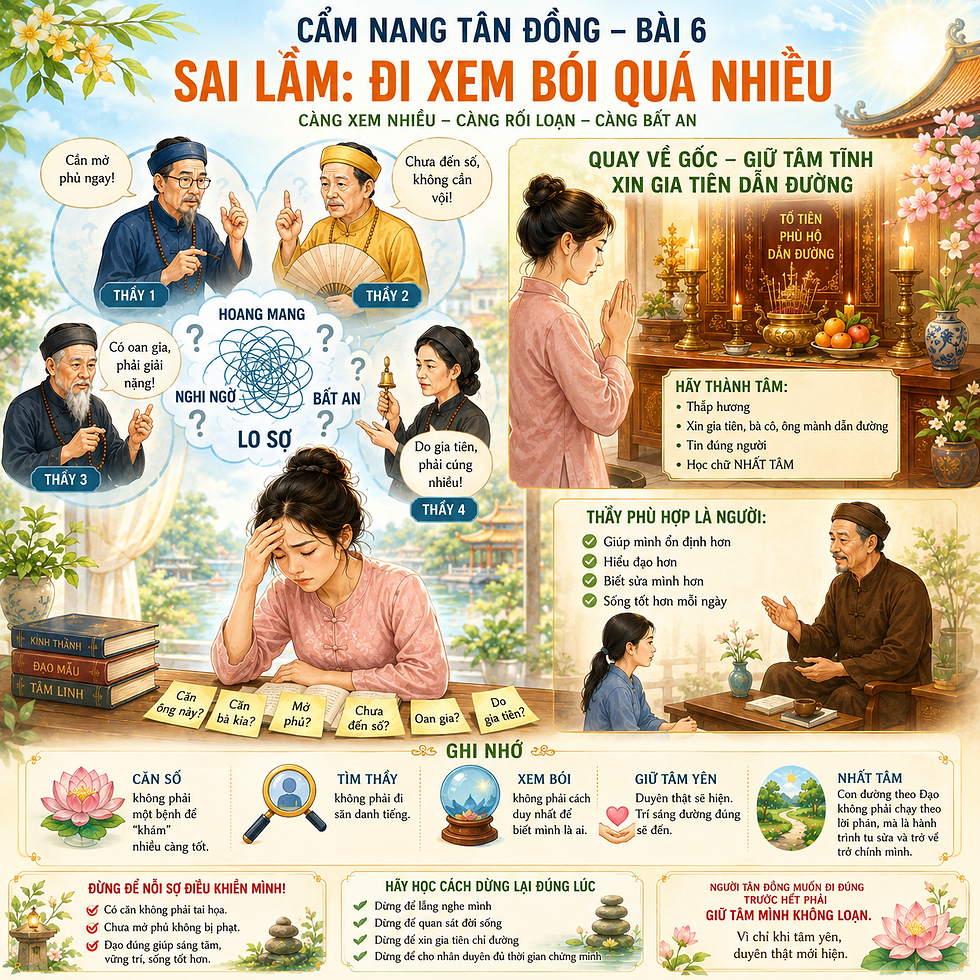 CẨM NANG TÂN ĐỒNG – BÀI 6 ĐI XEM BÓI QUÁ NHIỀU – KHI NỖI LO TÌM ĐƯỜNG LẠI KHIẾN TA LẠC ĐƯỜNG