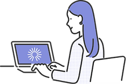 Sitting in front of computer