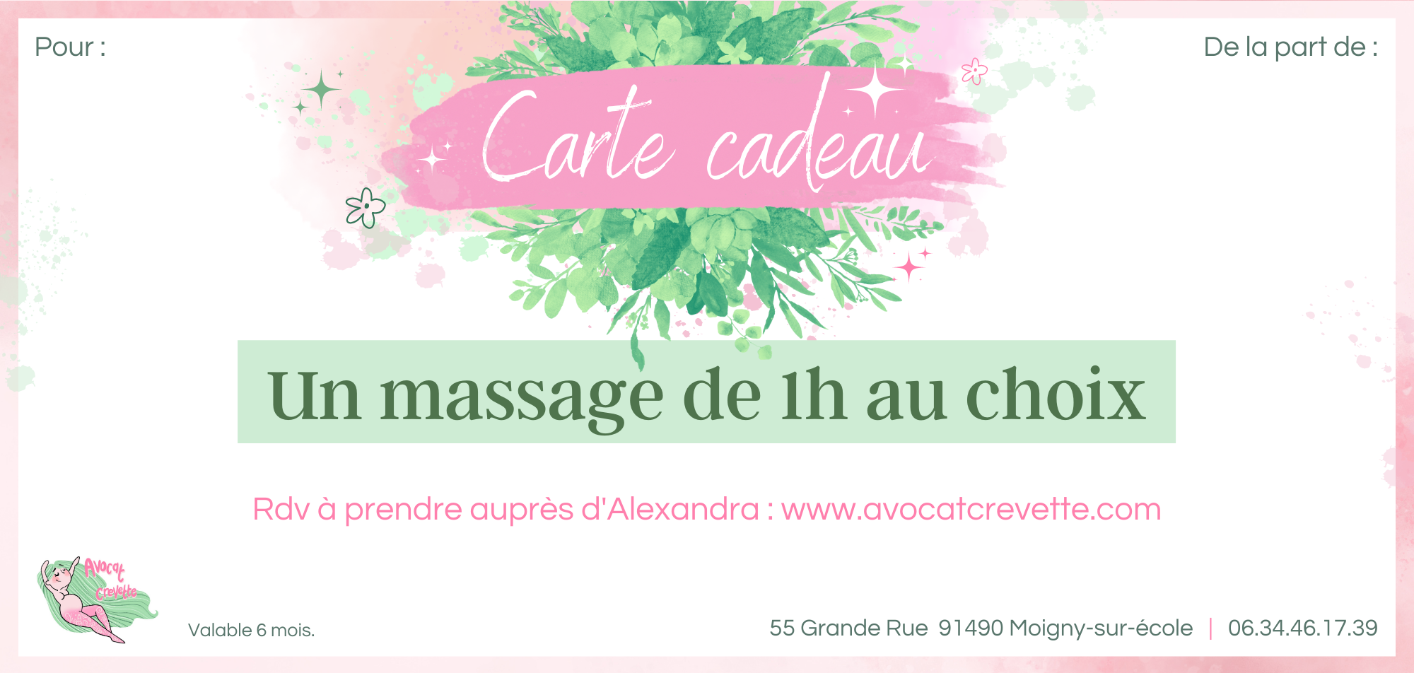 Massage 1h00 au choix