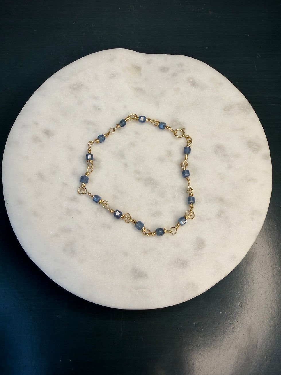 Thumbnail: Gold Filled Santa Maria Aquamarine Gemstone Bracelet 