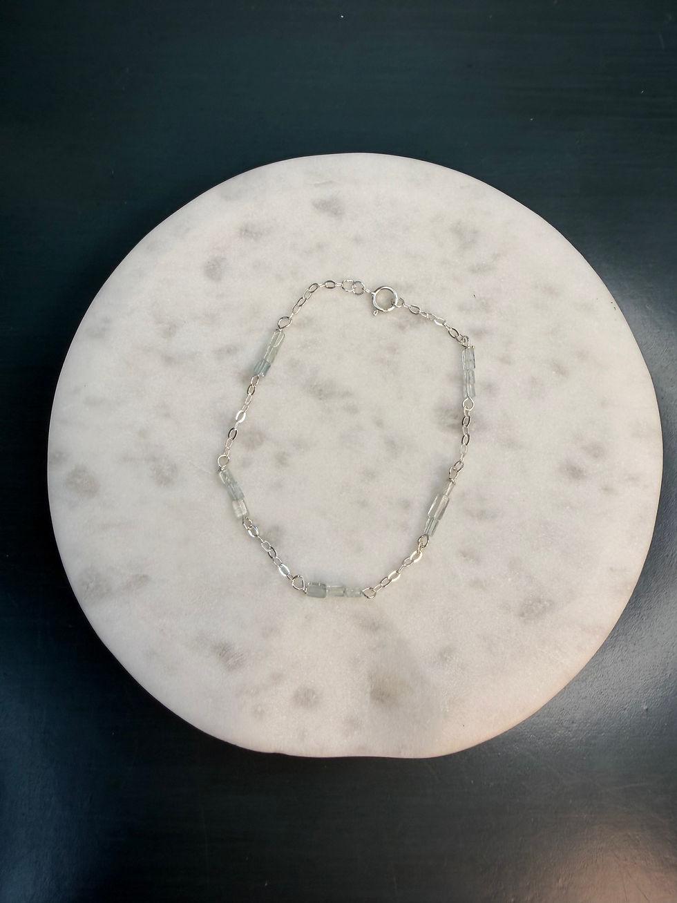 Thumbnail: 925 Sterling Silver Aquamarine Gemstone Bracelet 