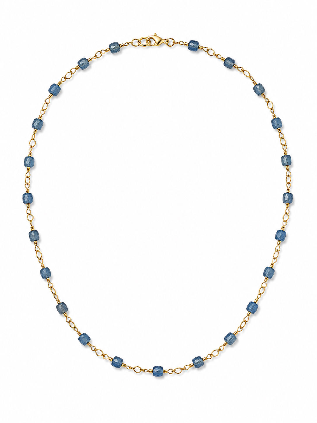 Gold Filled Wire Wrapped Santa Maria Aquamarine Gemstone Necklace
