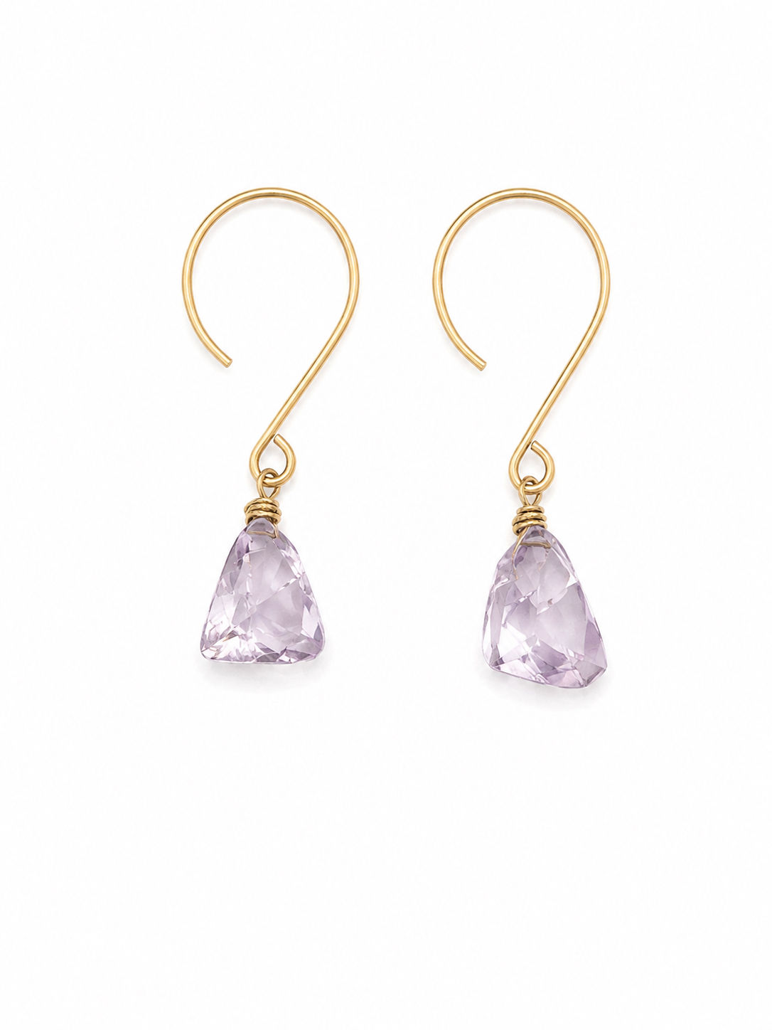 Gold Filled Amethyst Gemstone Hook Earrings