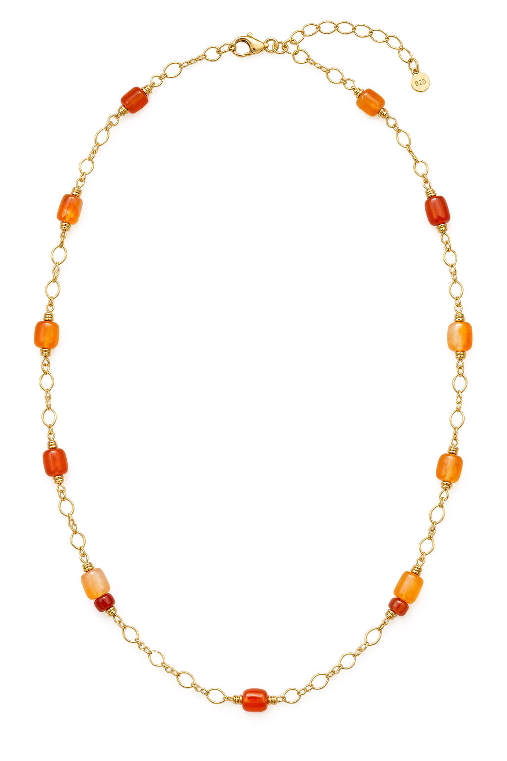 Gold Filled Wire Wrapped Carnelian Gemstone Necklace