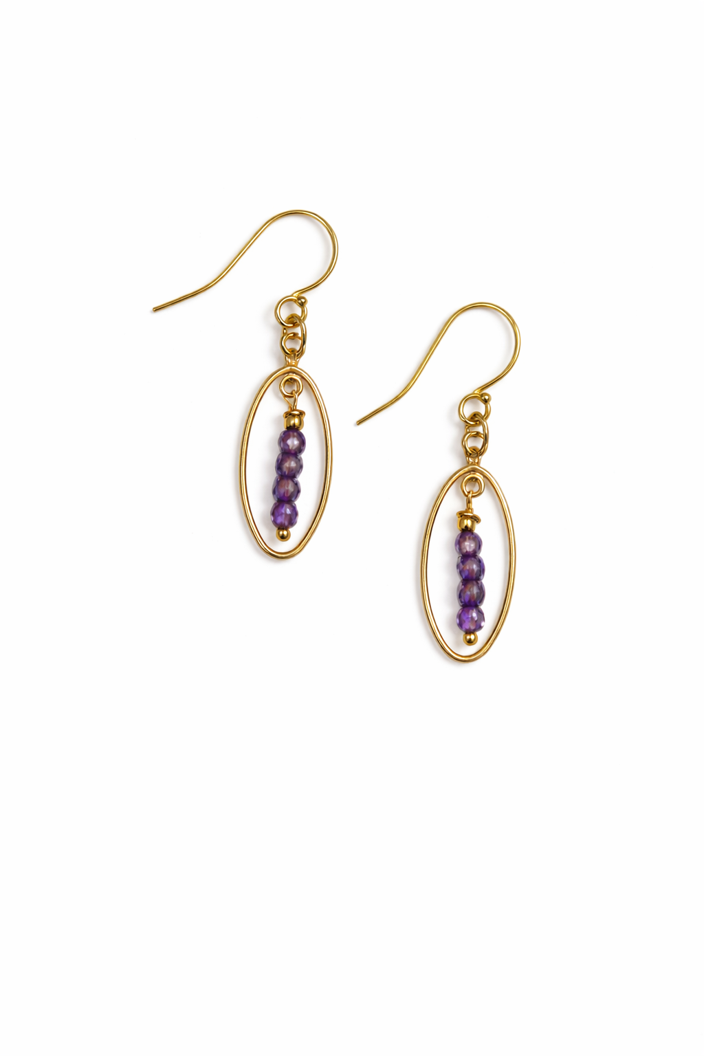14k Gold Over 925 Sterling Silver Tanzanite Chandelier Hook Earrings