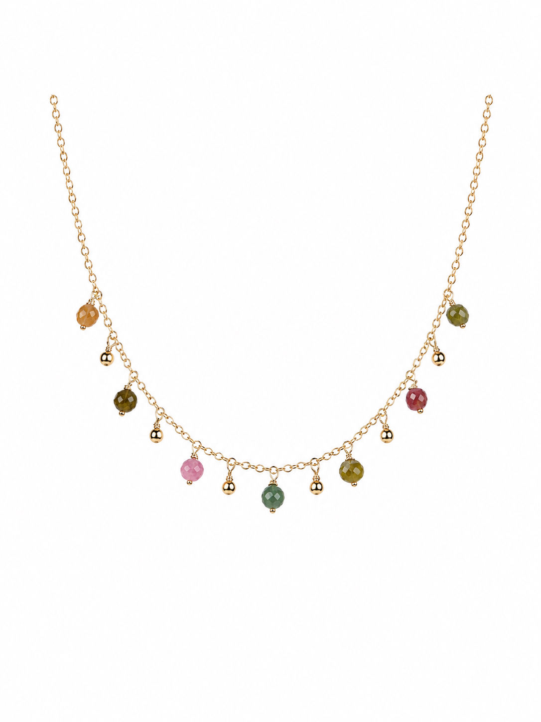 Gold Filled Mixed Tourmaline & Hematite Necklace 