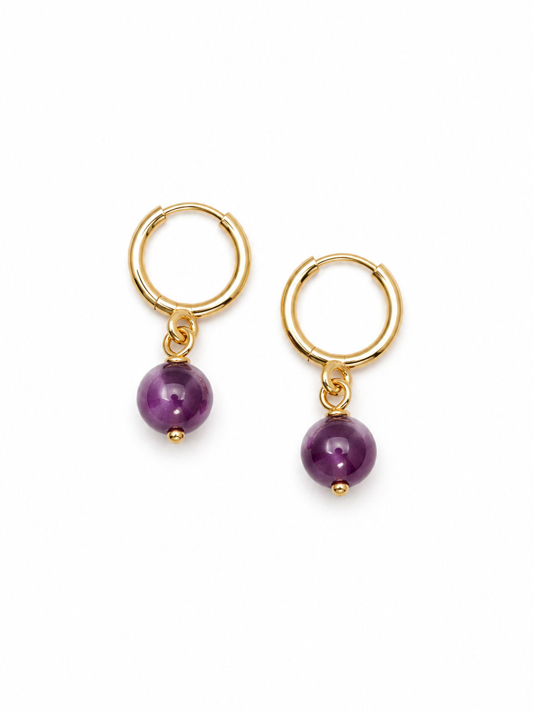 Gold Filled Alexandrite Huggie Earrings 