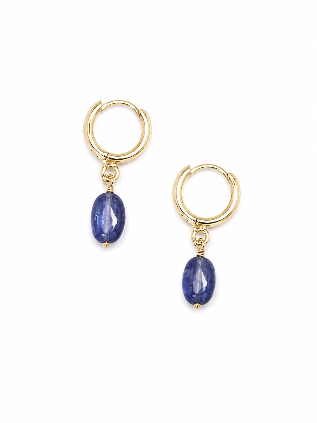 Gold Filled Kyanite Gemstone Huggie Earrings