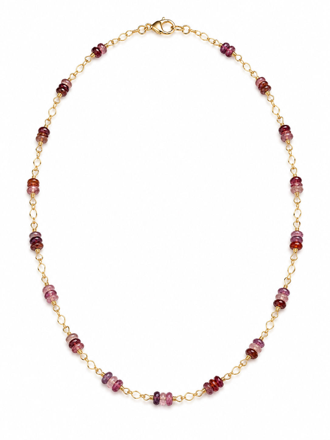 Gold Filled Wire Wrapped Spinel Gemstone Necklace