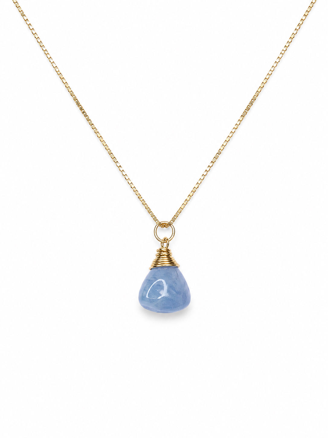 18k Gold Over 925 Sterling Silver Blue Opal Gemstone Necklace 
