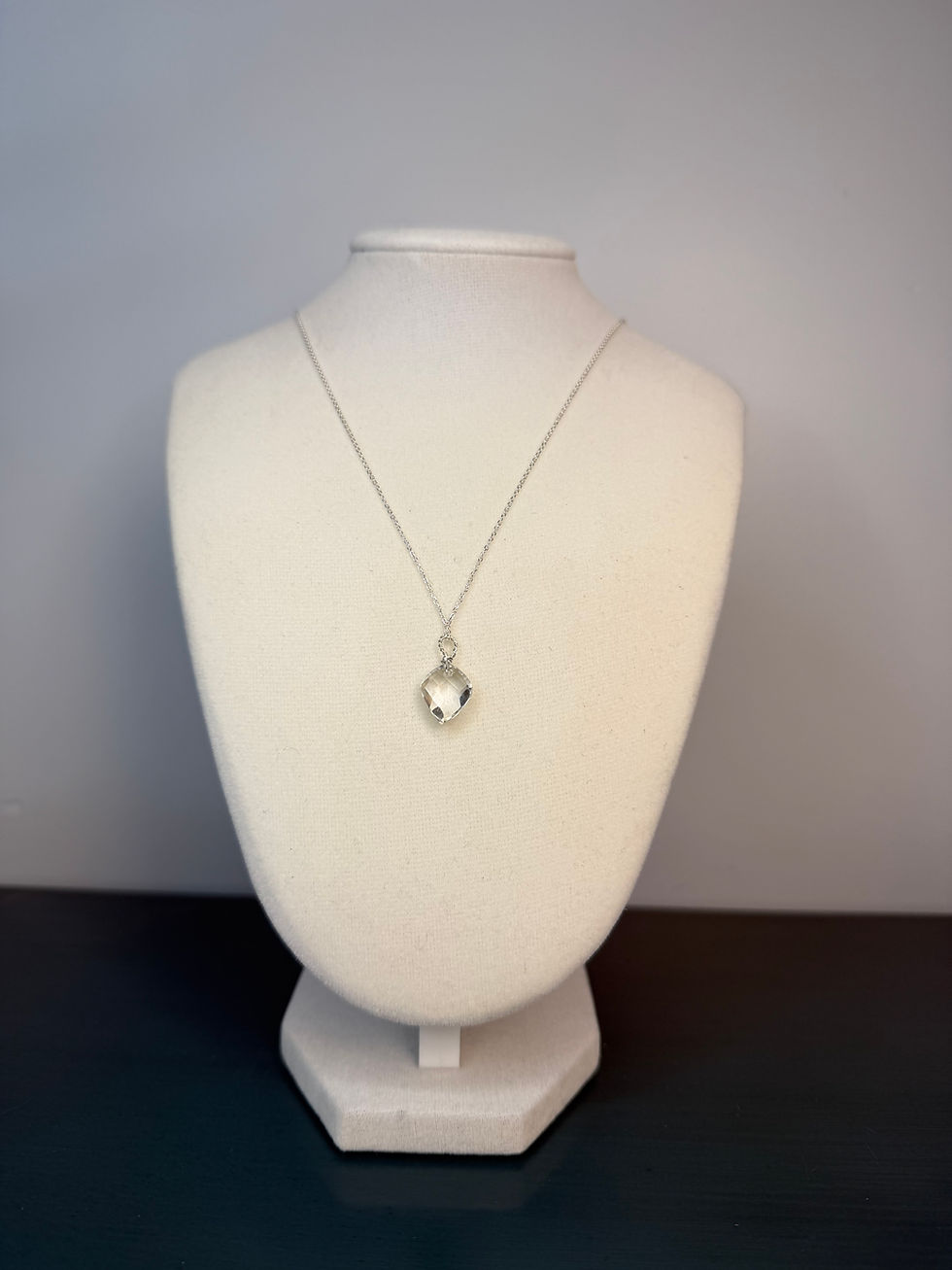 Thumbnail: 925 Sterling Silver Crystal Quartz Gemstone Necklace 