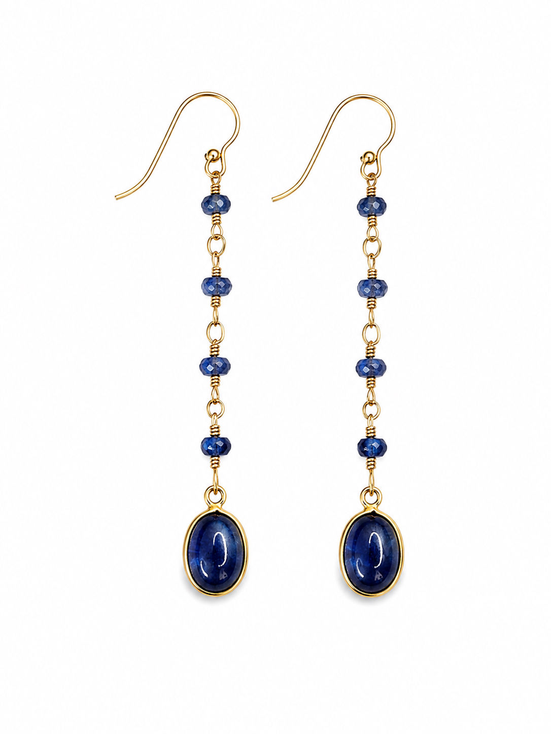 Gold Filled Kyanite Gemstone Hook Dangle Earrings