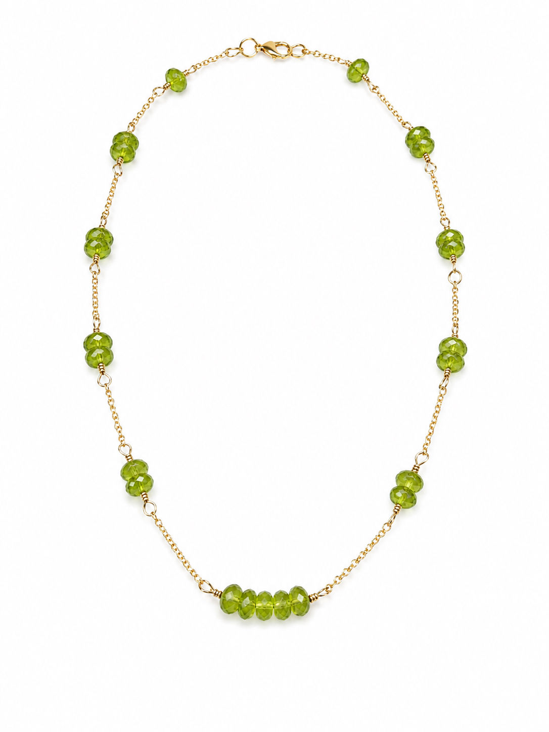 Gold Filled Wire Wrapped Peridot Gemstone Necklace