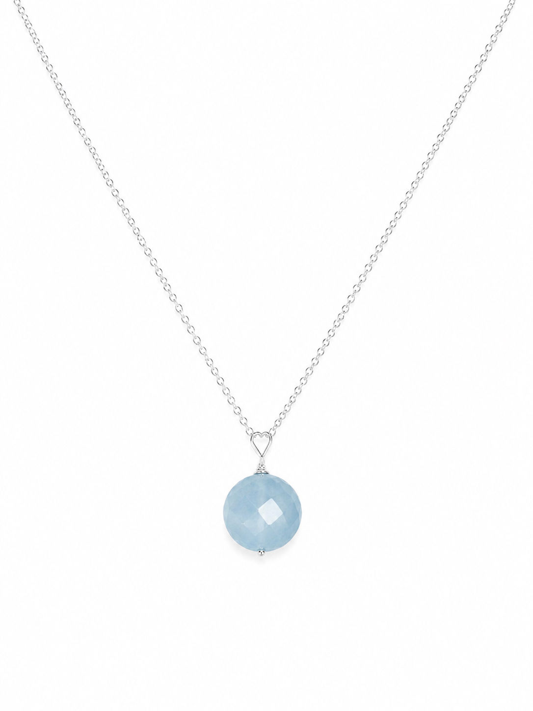925 Sterling Silver Aquamarine Gemstone Necklace