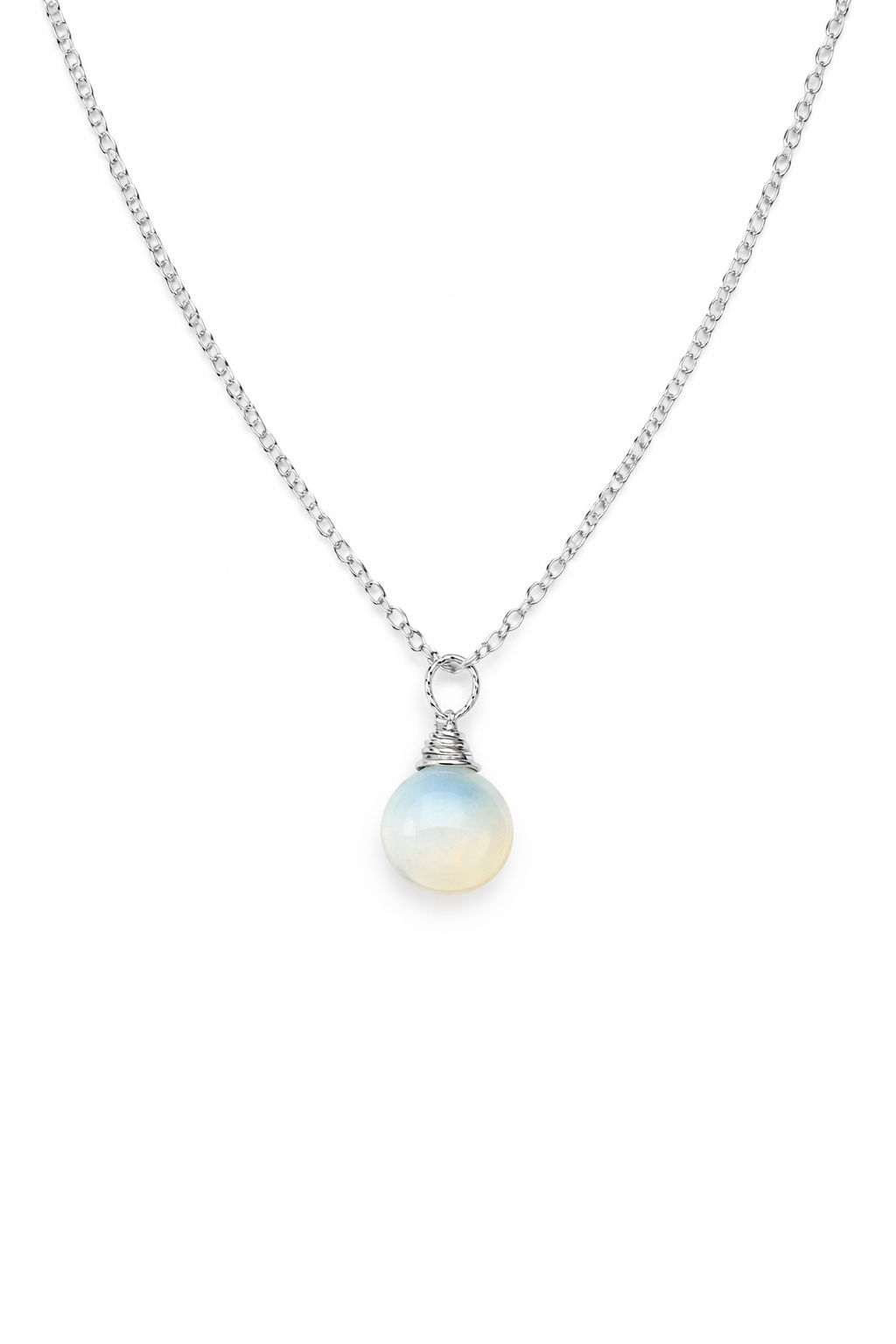 925 Sterling Silver Ethiopian Opal Gemstone Necklace