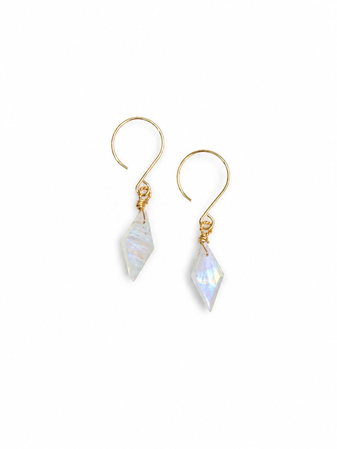 Gold Filled Moonstone Gemstone Hook Earrings
