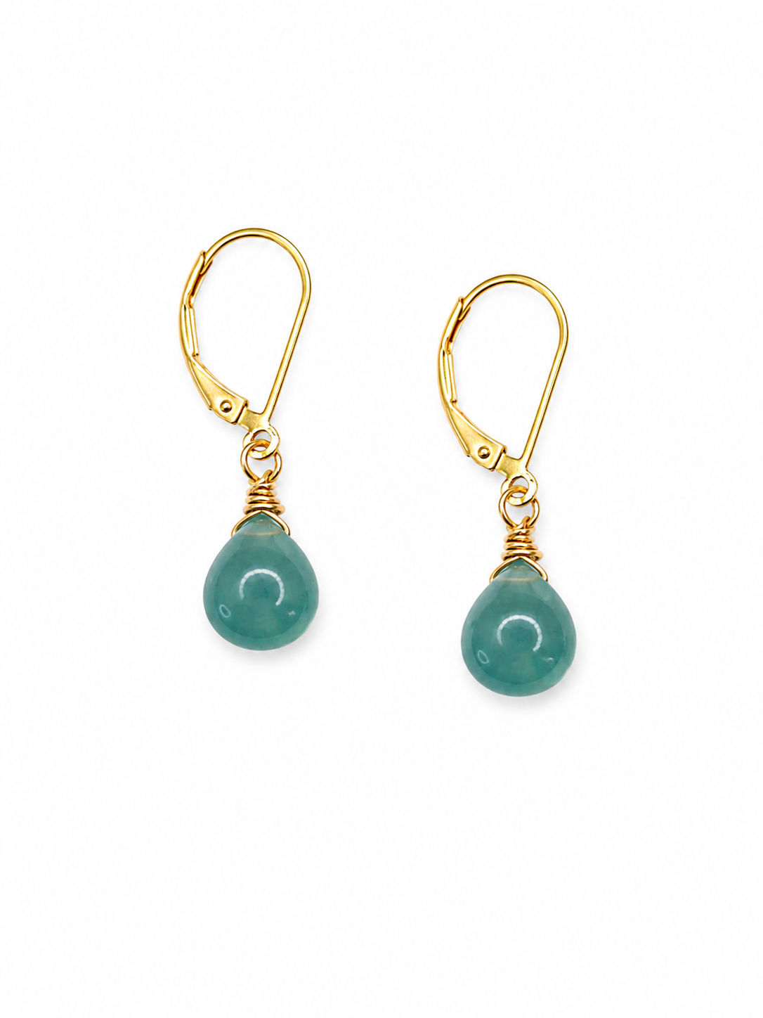 Gold Filled Grandidierite Gemstone Lever Back Earrings