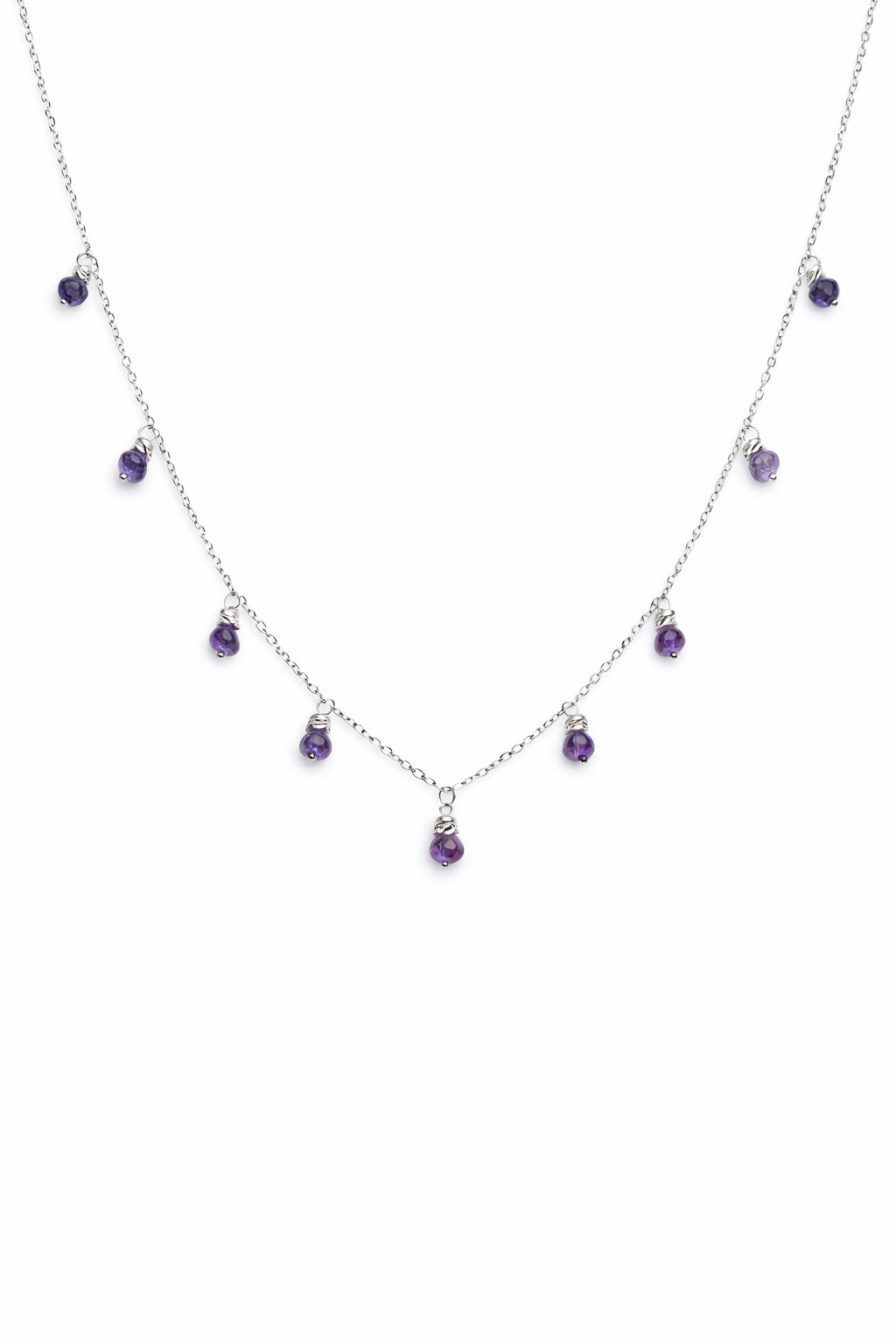 925 Sterling Silver Tanzanite Gemstone Dangle Necklace 