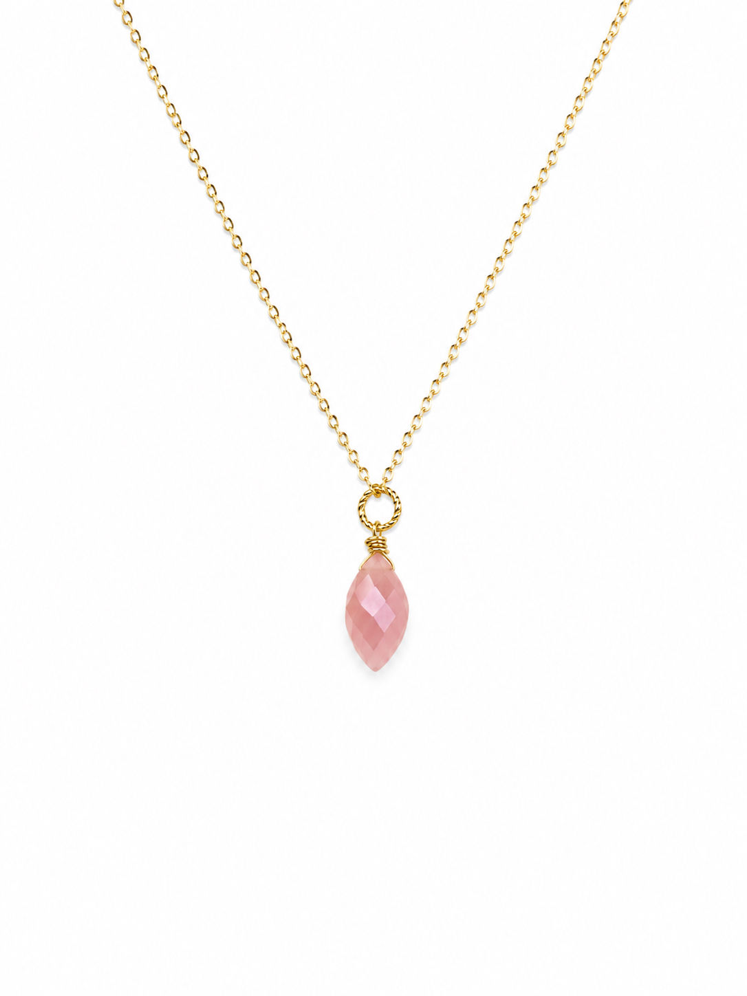 Gold Filled Guava Quartz gemstone Necklace