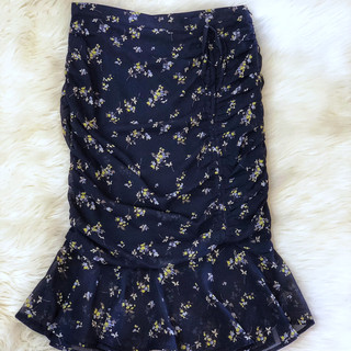 Navy Floral Skirt