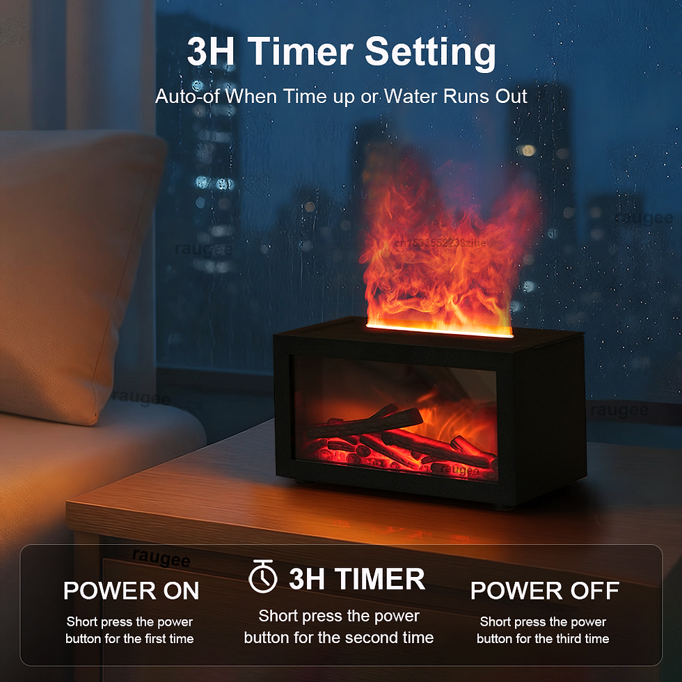 Miniatura: Zenthrax Fireplace Aura™ – Umidificador com Efeito Chama