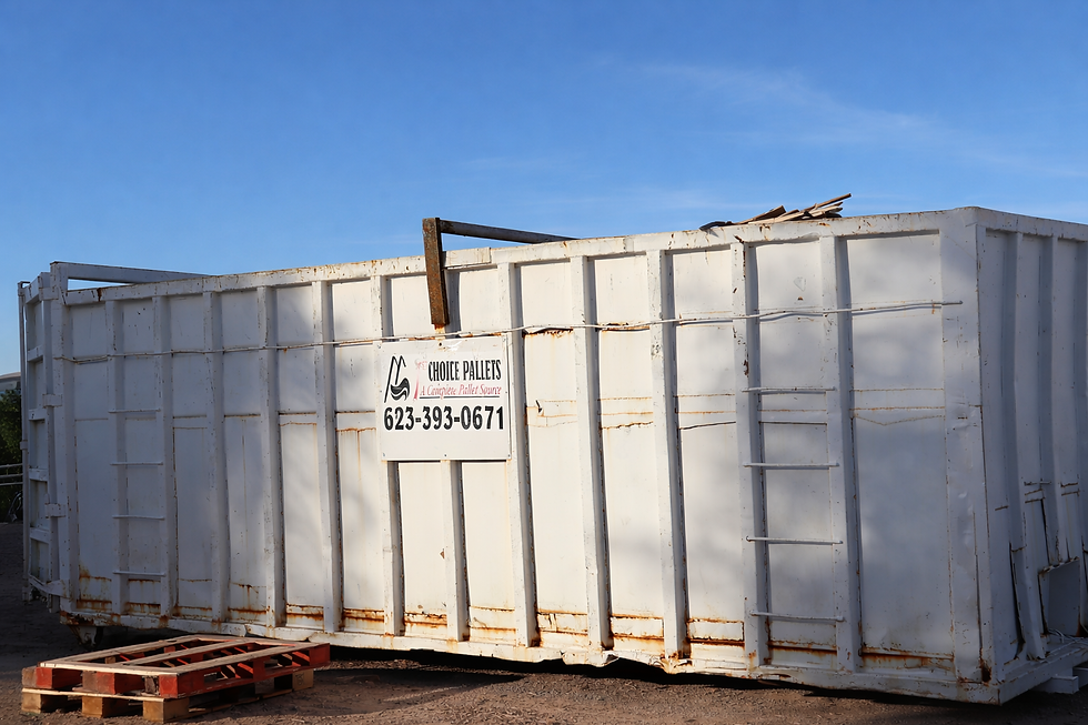 Roll-off dumpster container for pallet disposal and recycling
