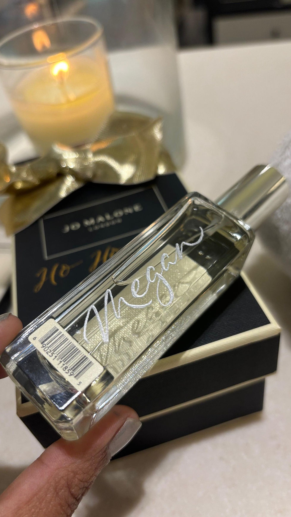 A Name Hand Engraved on a Fragrance Bottle
