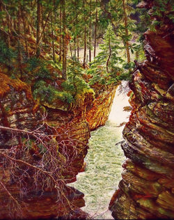 Light on the Water at Athabasca Falls Ca