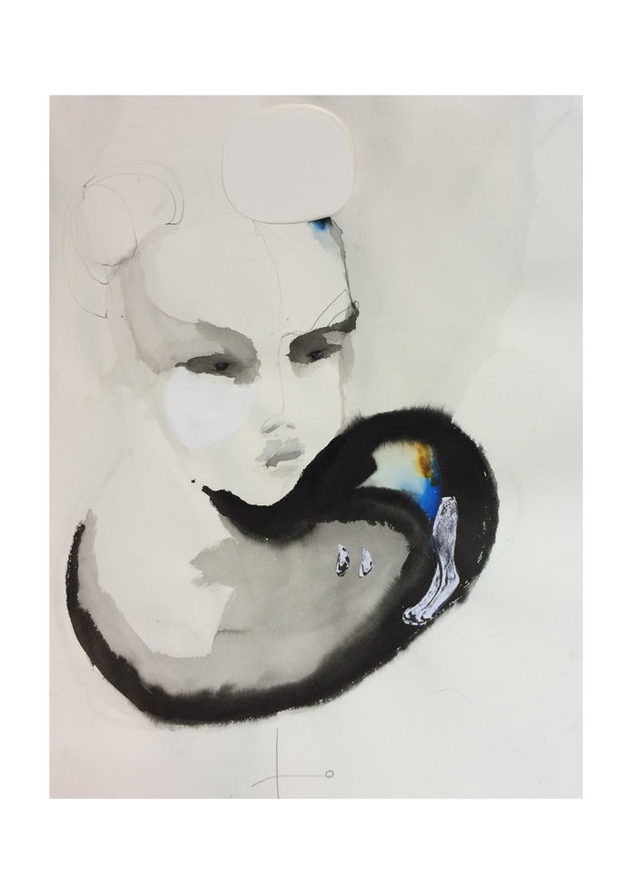 Sarah-Lena Rickert
Tinte · Gouache · Graphit · Collage auf Papier
76 x 57