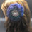 Thumbnail: Peacock Ruffled Crocheted Hair Flower