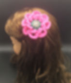 Thumbnail: Pink Crocheted Hair Flower