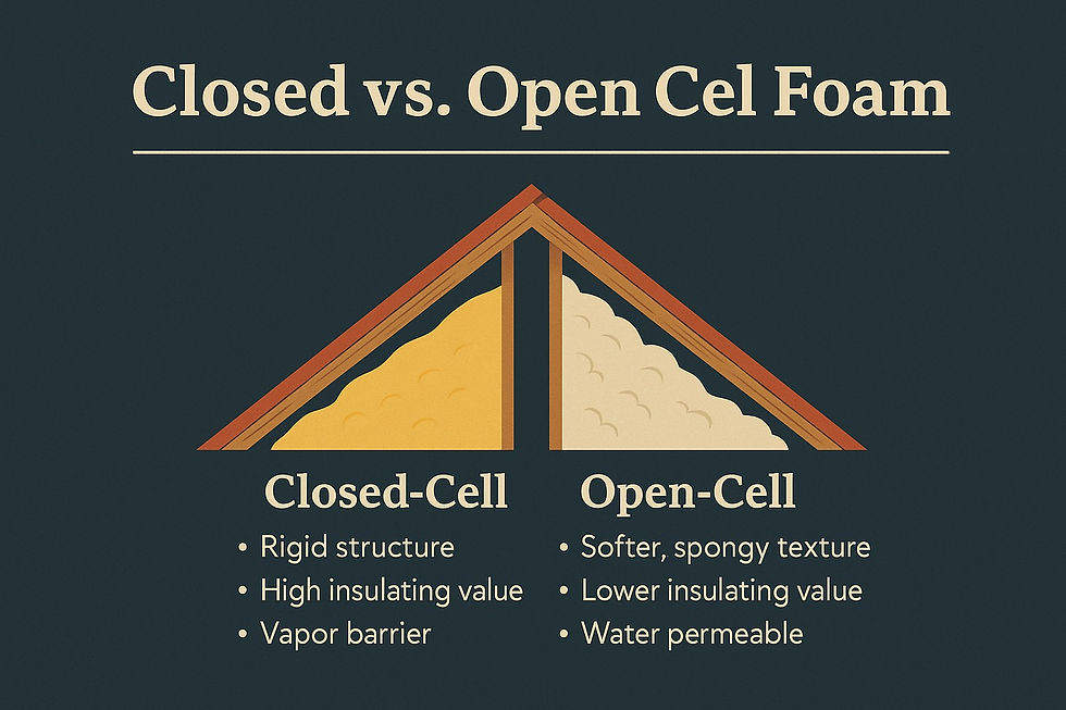 The difference between Closed cell spray foam & open Cell Spray foam