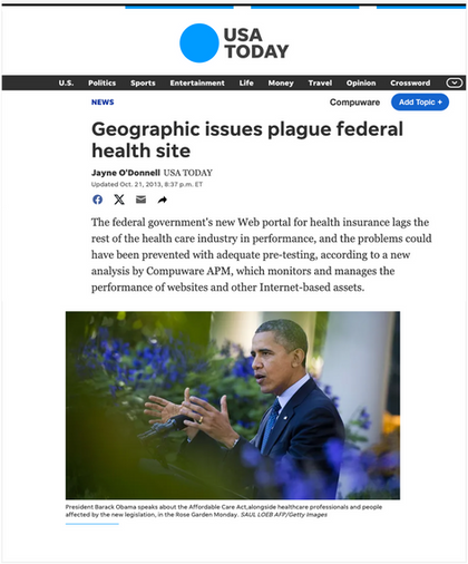 Healthcare.gov Feature Article by USA Today