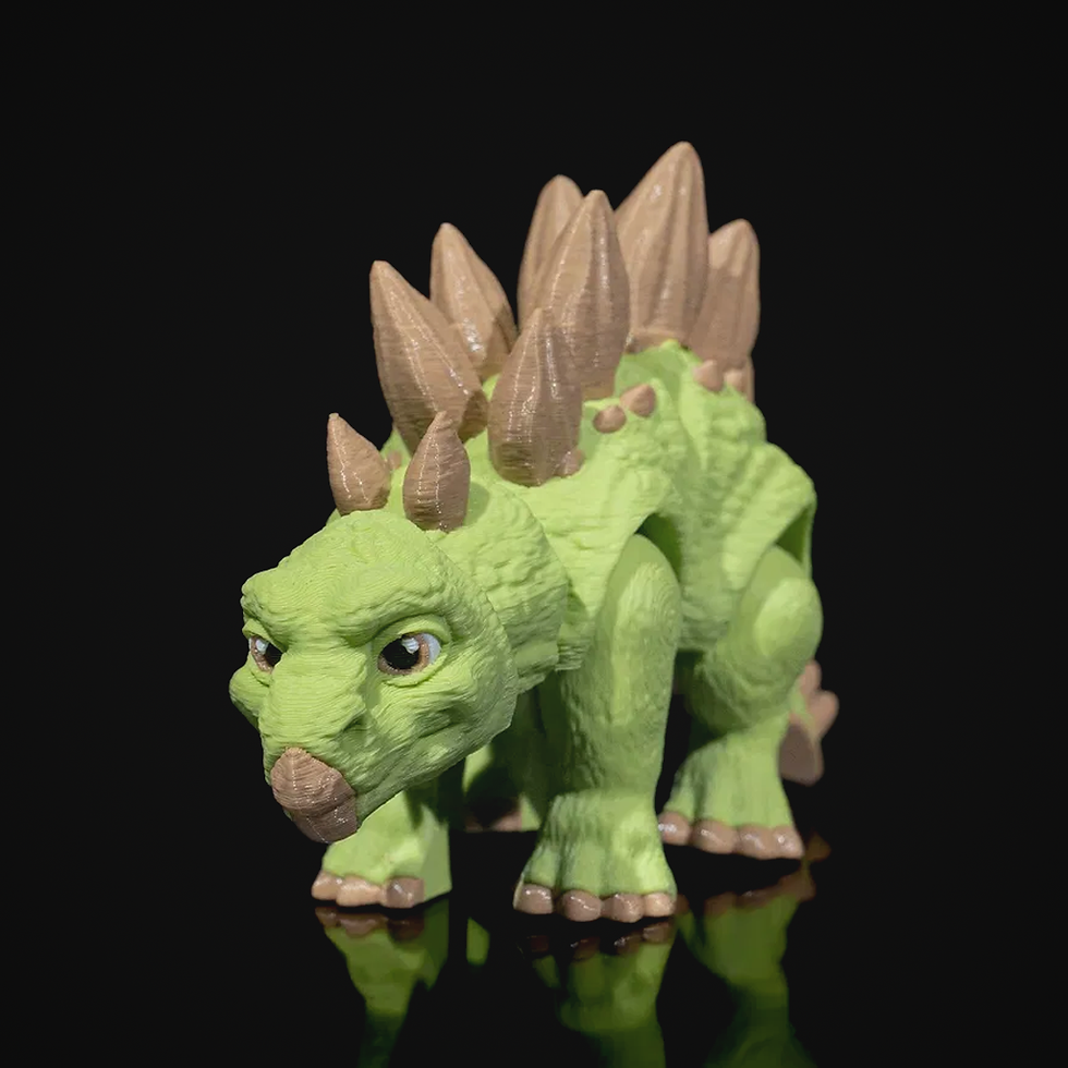 Boneco 3D de dinossauro visto de frente