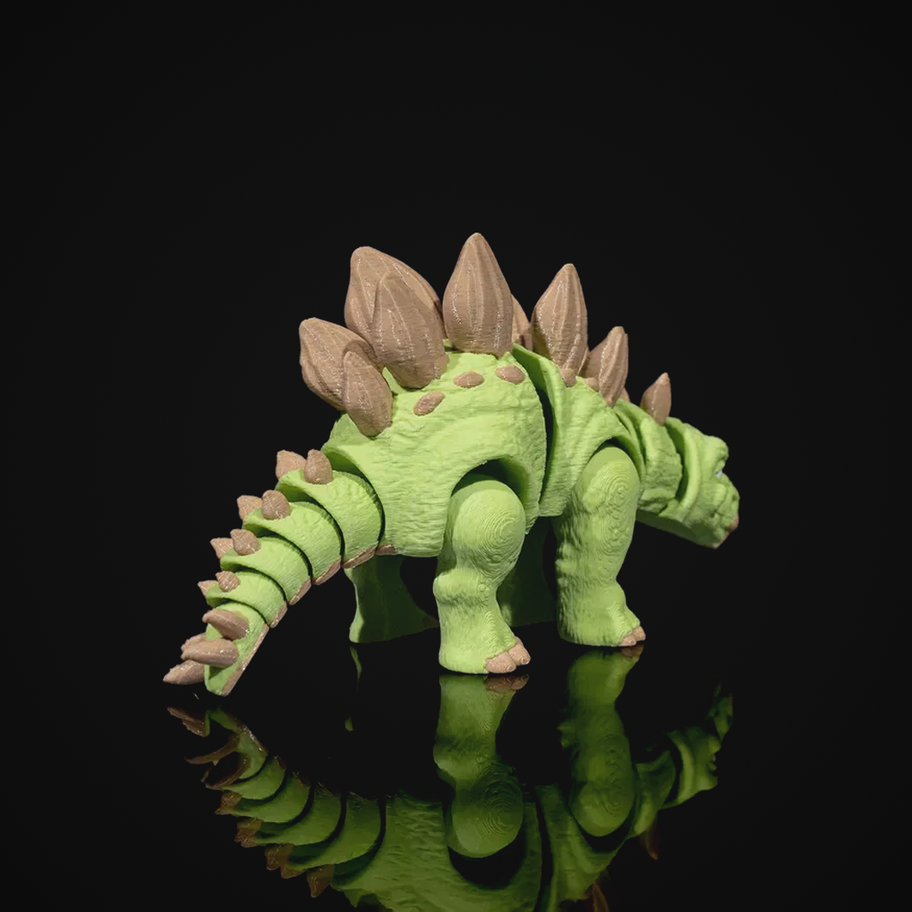 Boneco 3D de dinossauro visto de trás