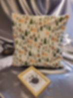 housse coussin cerf forêt sapin nature hiver