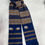 Thumbnail: Blue Scarf With Golden White Rose by Mandar Handloom