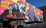 the office story of us mural installation