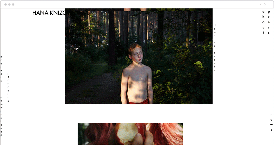 Exemplo de site com efeito parallax: Hana Knizova