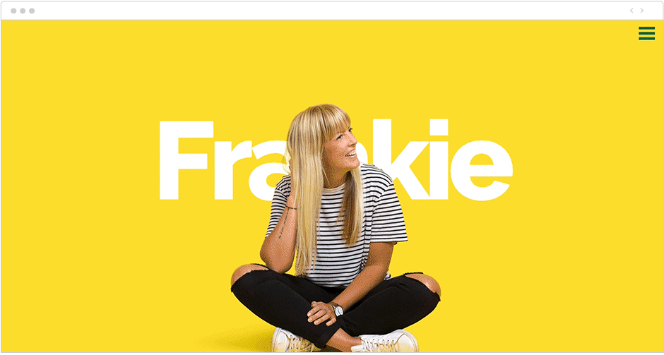 Exemplo de site com efeito parallax: Frankie Ratford
