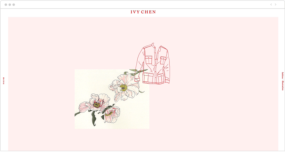 Exemplo de site com efeito parallax: Ivy Chen