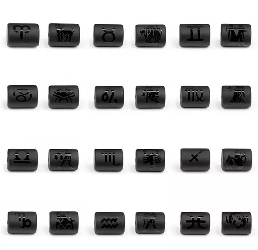 Thumbnail: Zodiac Tiger Eye and Black Oynx stretch bracelet