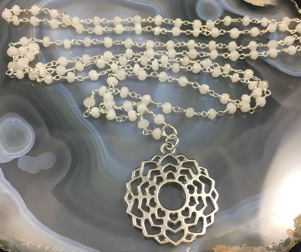 Thumbnail: White Agate Crown Chakra Necklace