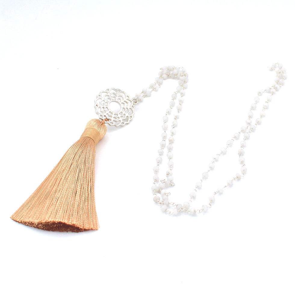 Thumbnail: White Agate Crown Chakra Necklace