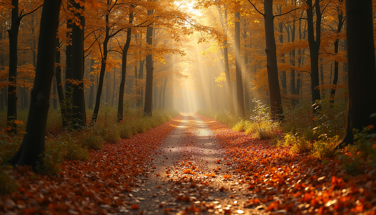 Eye-level view of a winding forest path symbolizing a journey toward growth