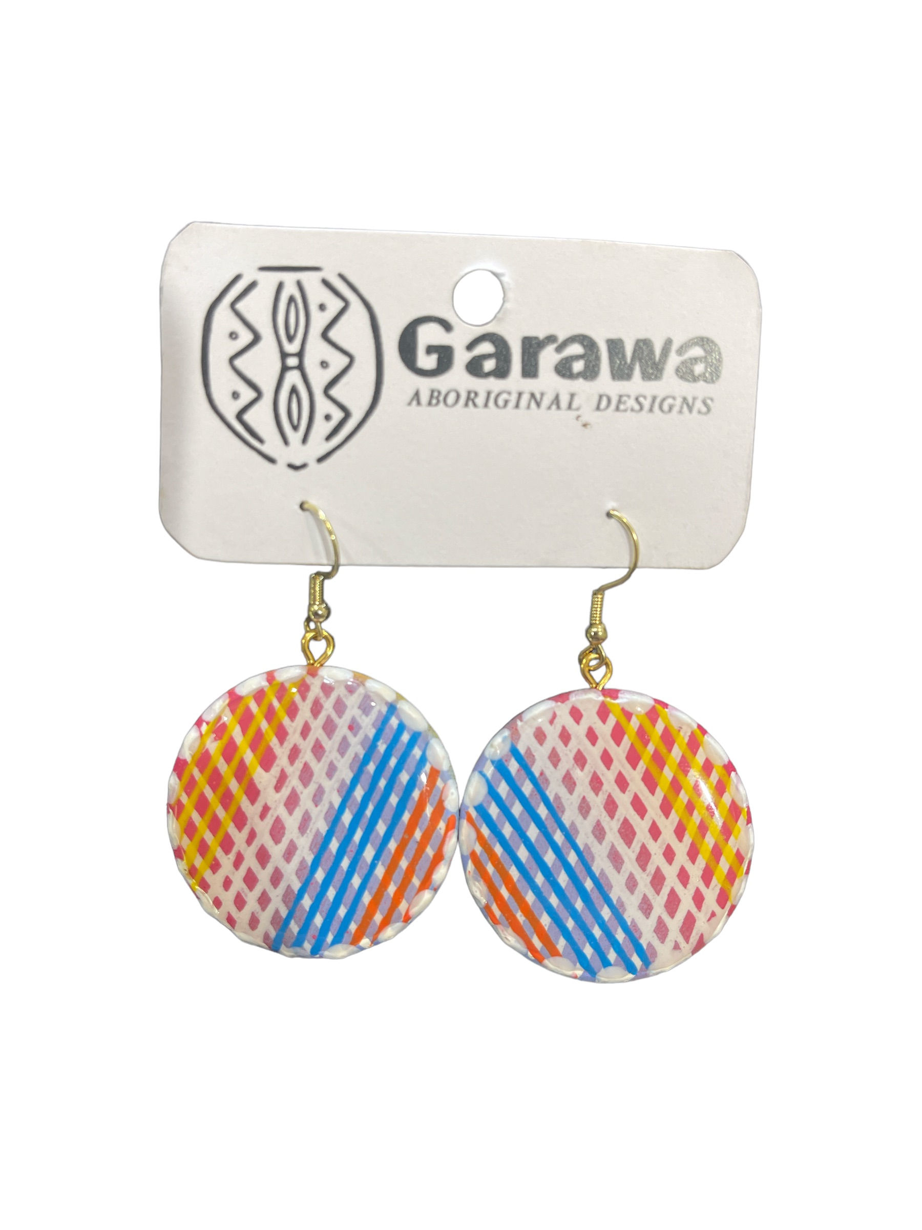 Round crosshatched earrings