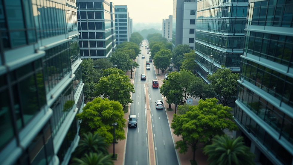 High angle view of a busy IT park in Bangalore