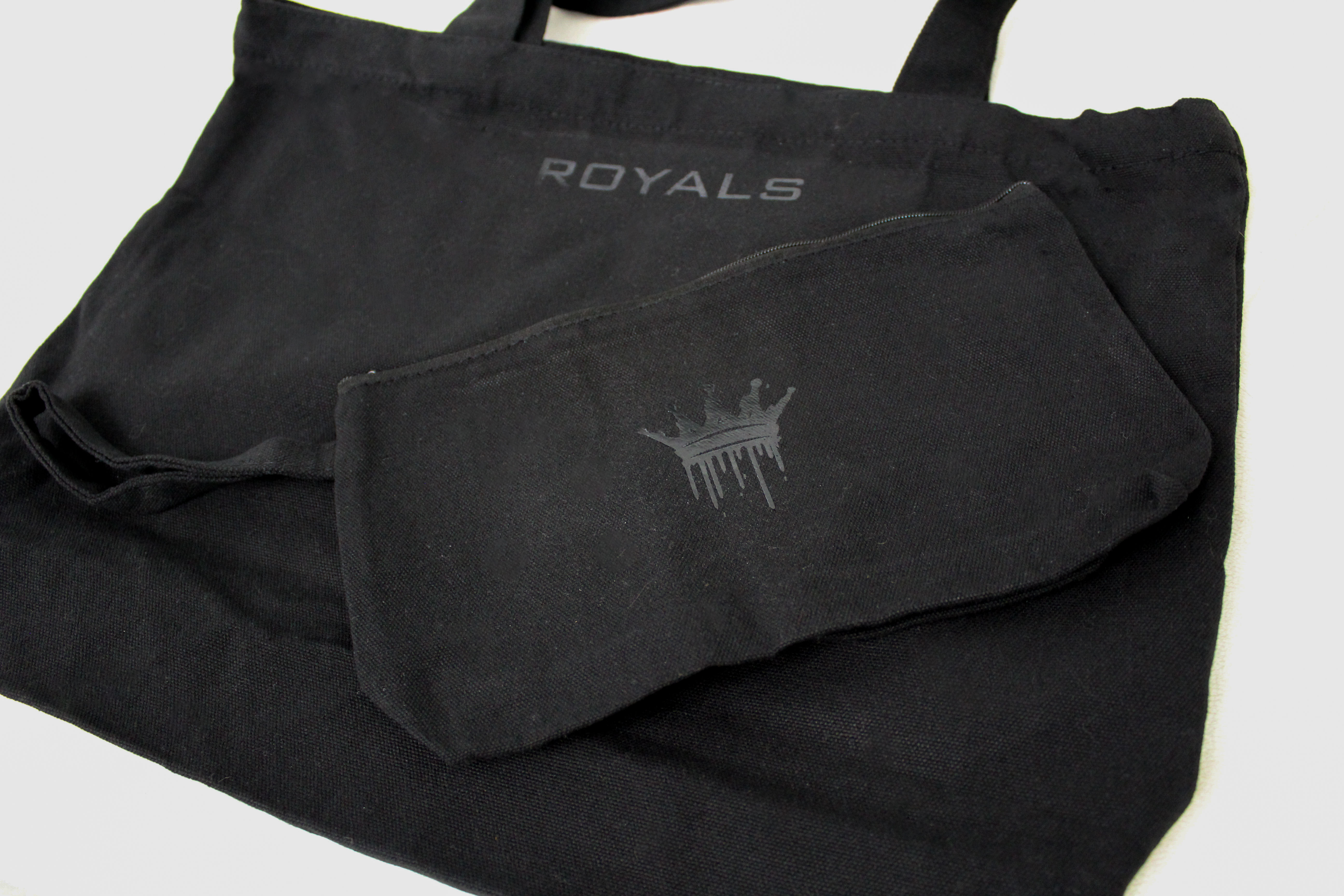 🖤✨ Black-on-Black Canvas Tote & Makeup Bag ✨🖤