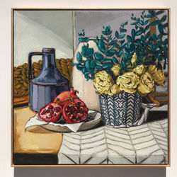 Sam Michelle 'Pomegranate & Gum' 77x77cm